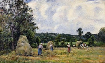  Harvest Painting - the harvest at montfoucault 2 1876 Camille Pissarro